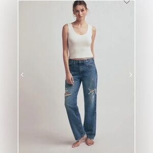 Favorite Daughter Distressed Boyfriend Jeans in Medium Blue